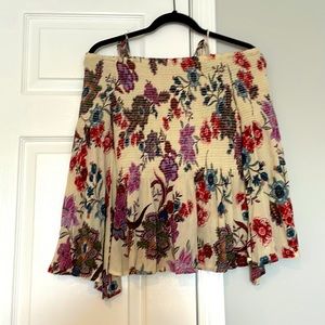 Flowy Open-Shoulder Floral Top